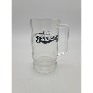 Bennigan's Grill & Tavern "Halloween 1983" Beer Mug 6" Clear Glass 14 Oz Vintage